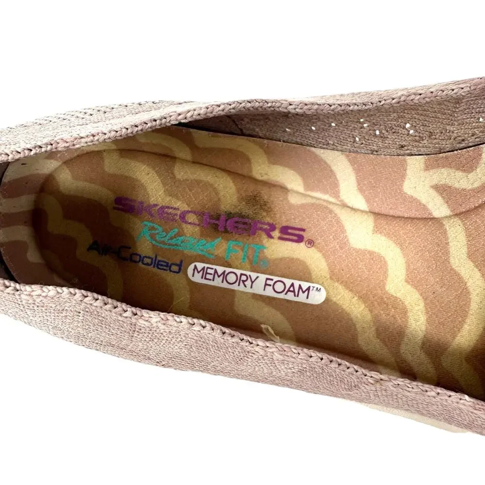 Skechers Size 9 Flats Pink Relaxed Fit Comfort Memory Foam Air Cooled Slip On‎